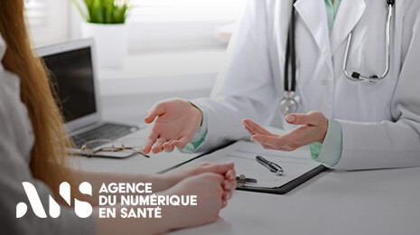visuel agence du numérique en santé : médecin face à un patient